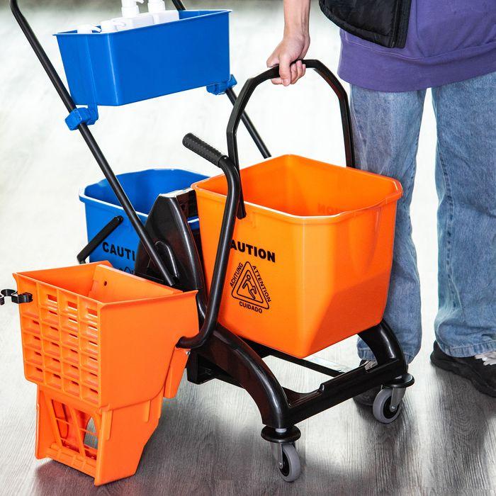 Actual product image Swisshandel24 Putzwagen Reinigungswagen 26 Liter Wischwagen mit Wringer, Wischmopp-Presse (1 pcs.)