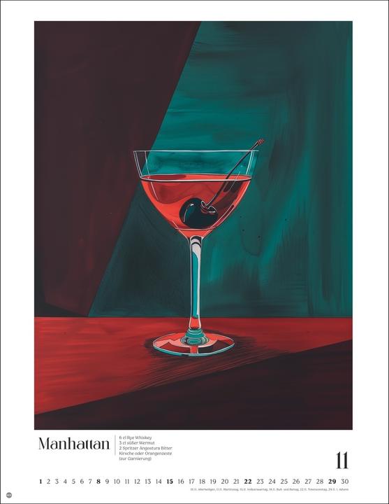 Produktbild Cocktails Posterkalender 2026 (34 x 44 cm, Harter Einband, Deutsch)