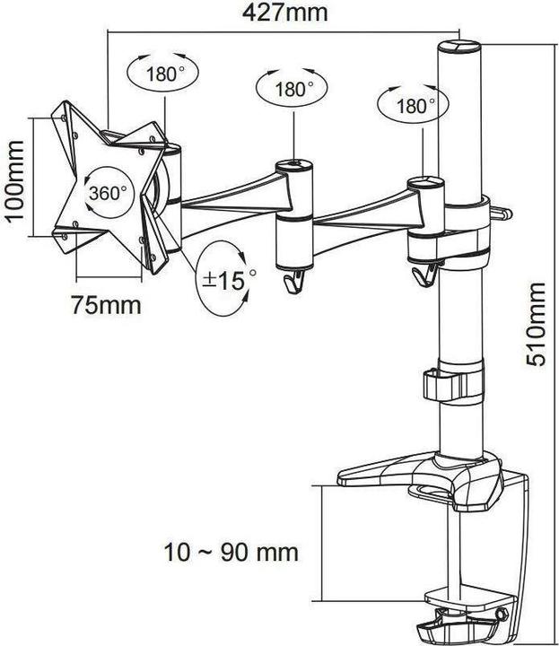 Produktbild Neomounts FPMA-D1330SILVER Monitor Tischhalterung (Tisch, 30")