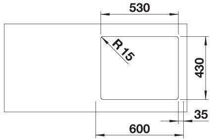 Productafbeelding Blanco Supra 500-IF R12 (Aanrecht, 54 cm, 50 cm)
