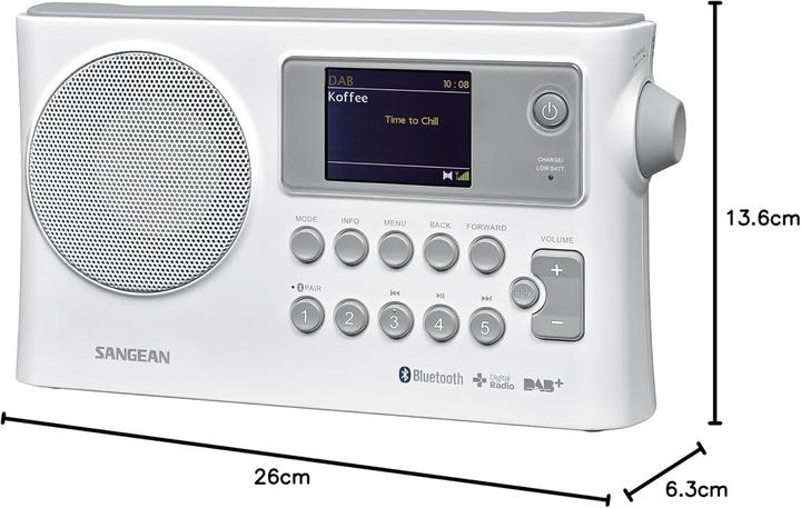 Image du produit Sangean Electronics Sangean-BTR-160 - Radio portable DAB (FM, DAB+ DAB, Bluetooth)