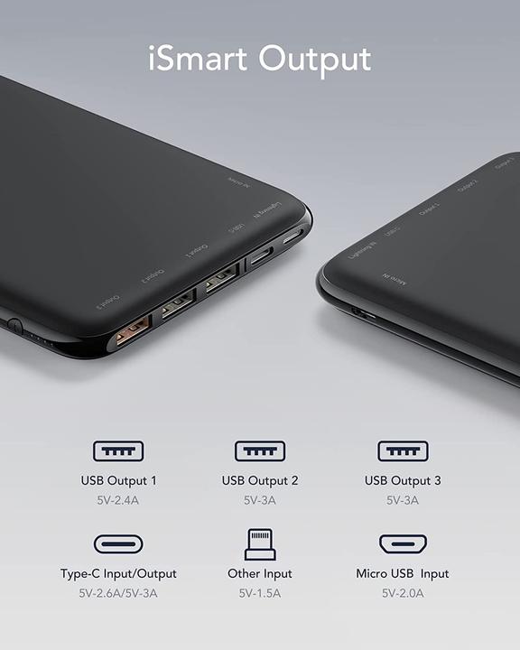 Actual product image Charmast Ultra Slim (26800 mAh, 18 W, 99.16 Wh)