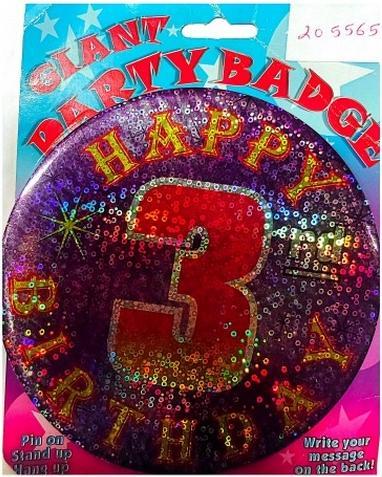 Generic Giant PartyButton 3 Geburtstag