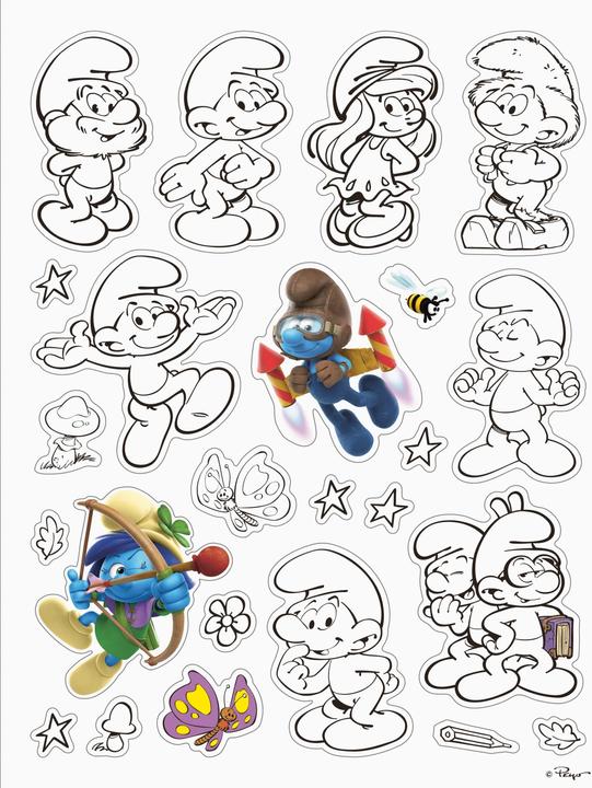 Produktbild Ravensburger Mein Ausmalstickerbuch Die Schlümpfe – Grosses Buch mit über 250 Stickern, viele