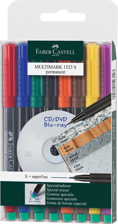 Faber-Castell MULTIMARK - Permanentmarker (Mehrfarbig, 0.40 mm, 8 x)