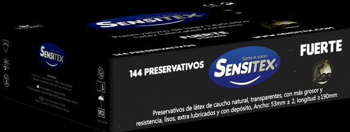 Actual product image Sensitex "Extra Fuerte" 144 extra strong and vegan condoms from Spain, storage box (144 pcs.)