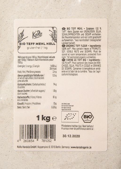 Produktbild KoRo Bio Teffmehl (1000 g)