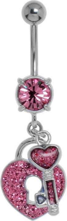 Actual product image Bijouteria Bellypiercing (Surgical steel 316L, Crystal, Brass rhodium plated)