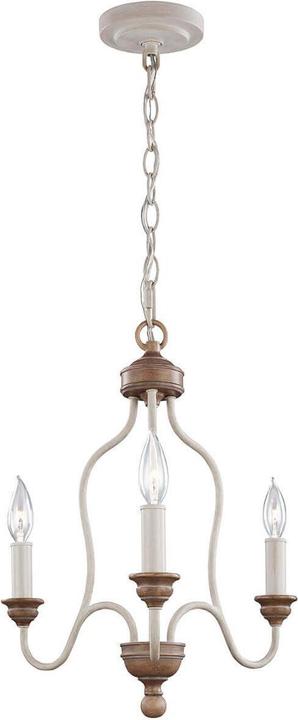 Elstead Lighting Hartsville Kronleuchter E14 3-fach Chalk Washed, Beachwood (41.90 cm)