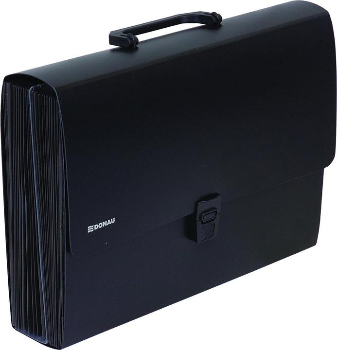 Donau Folding folder, PP, A4, with handle, black (A4, 1 x)