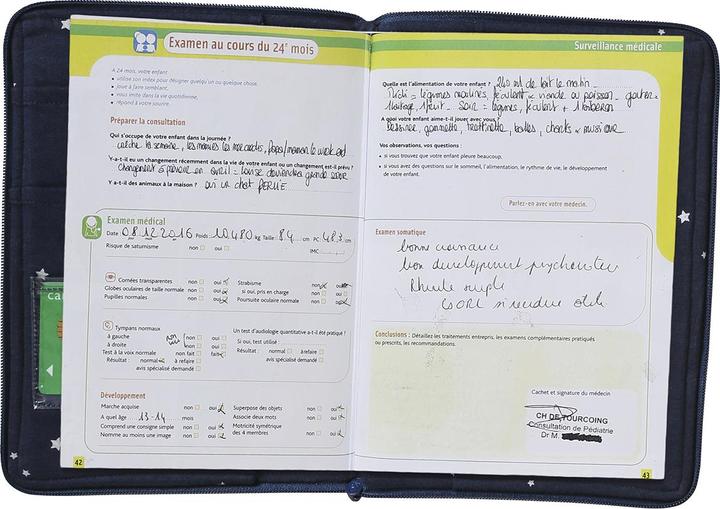Valeurs nutritives et ingrédients Vertbaudet Pochette de protection pour le carnet de santé