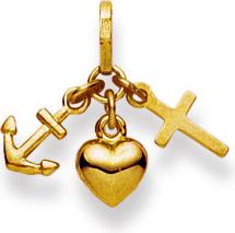 Natsumi Schmuck Anhänger Glaube Liebe Hoffnung Gelbgold 18K/750 (750/18 K Gelbgold)