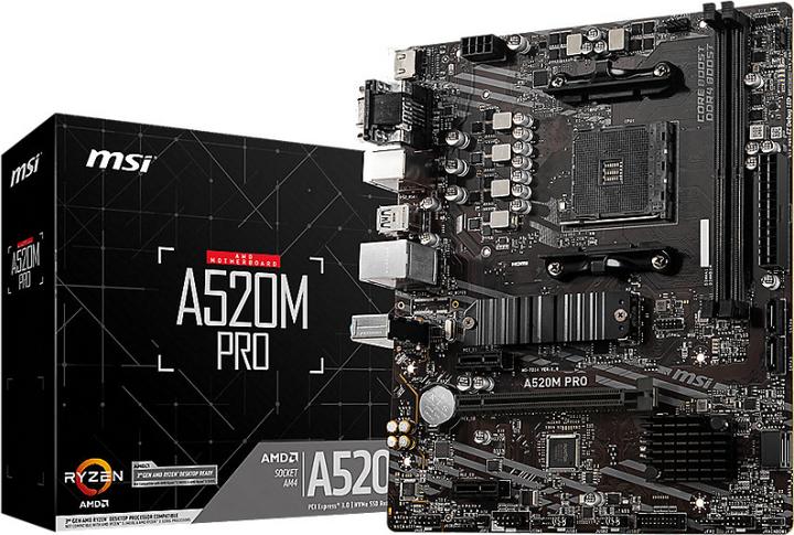 Actual product image MSI A520M Pro (AM4, AMD A520, mATX)