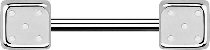 Produktbild Star Piercing Barbell silber mit Würfel (Chirurgenstahl 316L)