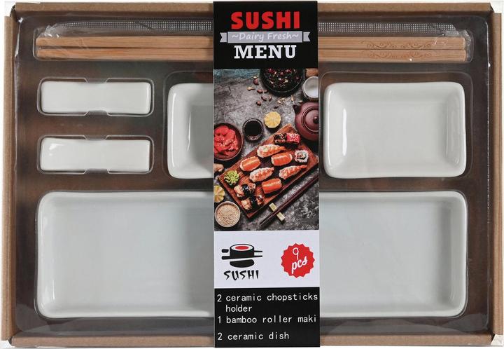 Produktbild DKD Home Decor Sushi-Set 24 x 7 x 2 cm natürlich Weiss Steingut Orientalisch (12 Stück)