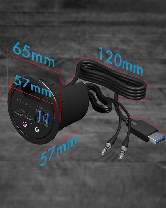 Actual product image Icy Box IB-HUB1403B (USB-A, 4 Ports)
