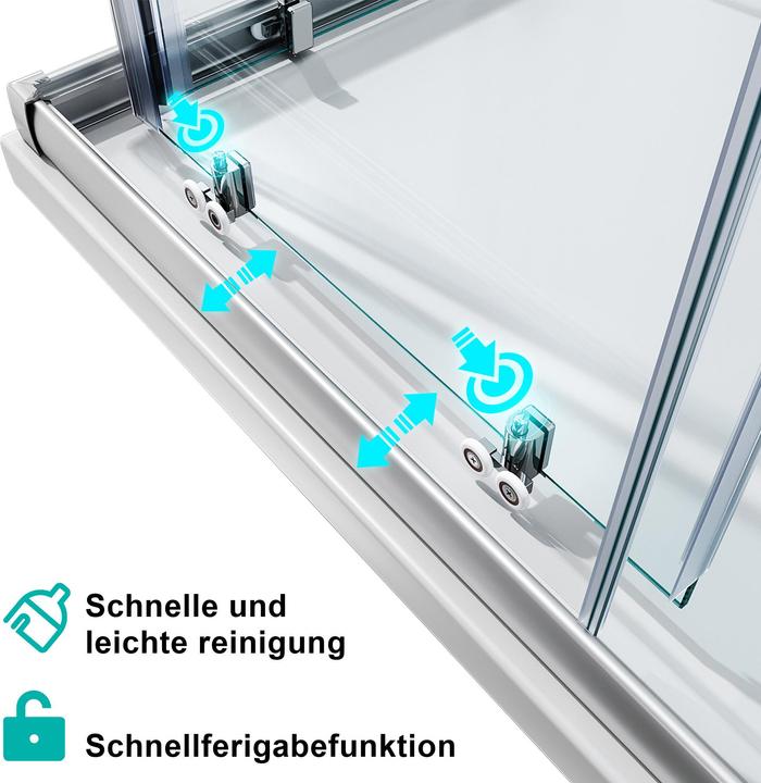Produktbild SONNI Eck-Duschkabine 80*80*185 cm, ohne Duschwanne (80 cm, 120 cm, 185 cm)