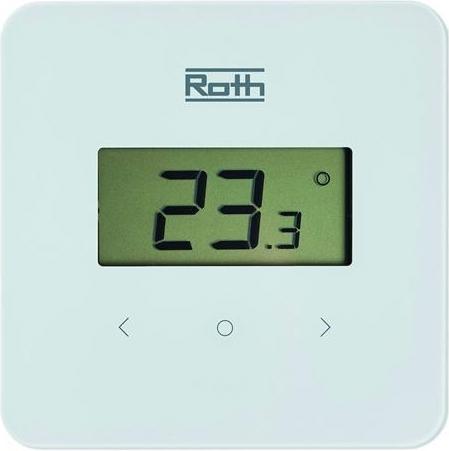 Produktbild Roth Softline Standard hvid rumtermostatTrådløs. Med stort display. Temperaturenindstilles nemt med
