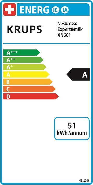 Energie-Label Krups Expert & Milk (NESPRESSO Original)