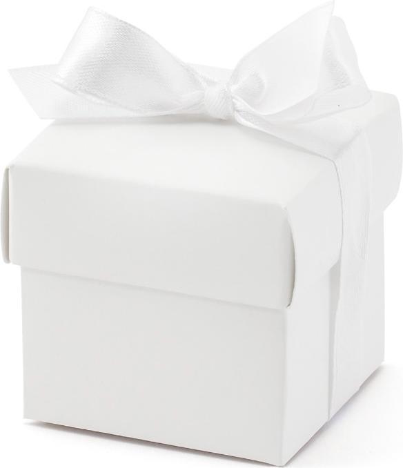 Image du produit Partydeco Boîte à dragées blanche avec ruban (10pcs)