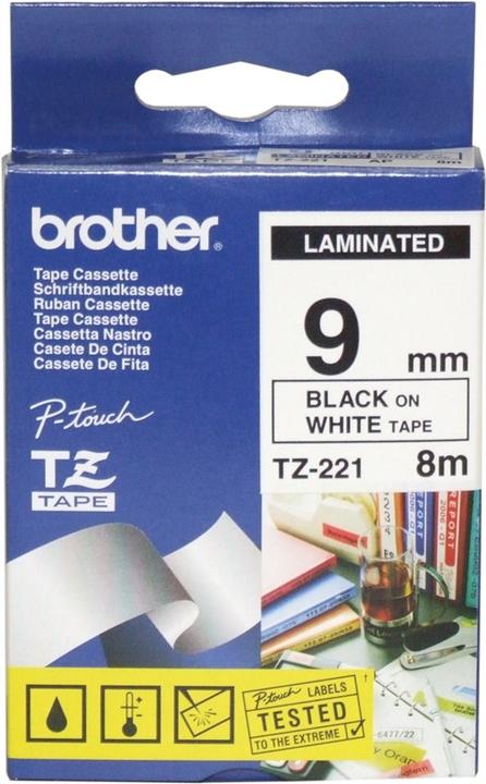 Produktbild Brother TZe-221 (0.90 cm, Weiss, Schwarz)