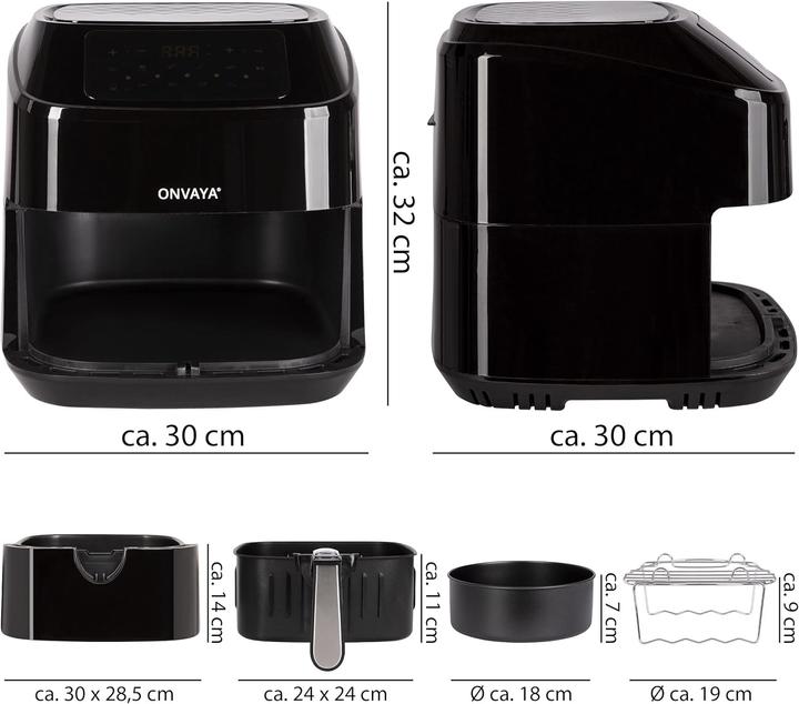 Actual product image Onvaya Airfryer XXL Heissluftfritteuse mit 10 Programmen