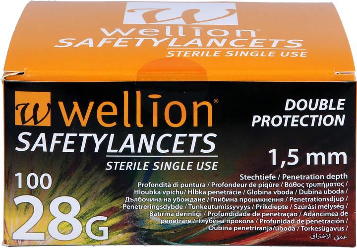 Produktbild Wellion Safetylancets 28G Sicherheitseinmallanz, 100 St LAN (Lanzette)