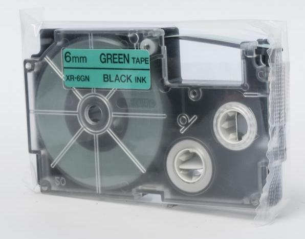 Produktbild Casio Schriftbandkassette XR-6 GN 6mm schwarz auf grün (0.60 cm, Grün)