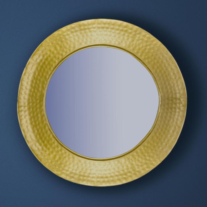 Actual product image FineBuy Wall mirror hallway mirror round metal 60 cm mirror hallway hammered finish