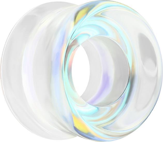 Actual product image Star Piercing Flared Tunnel Transparent Northern Lights (without brass, Glass)