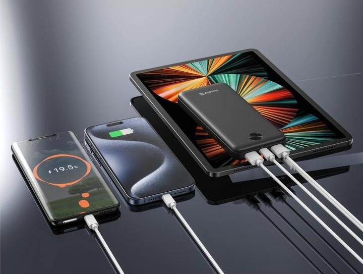 Immagine prodotto Swissten Power Bank 10000 Mah Worx Pro Black (10000 mAh, 10.50 W, 10.50 Wh)