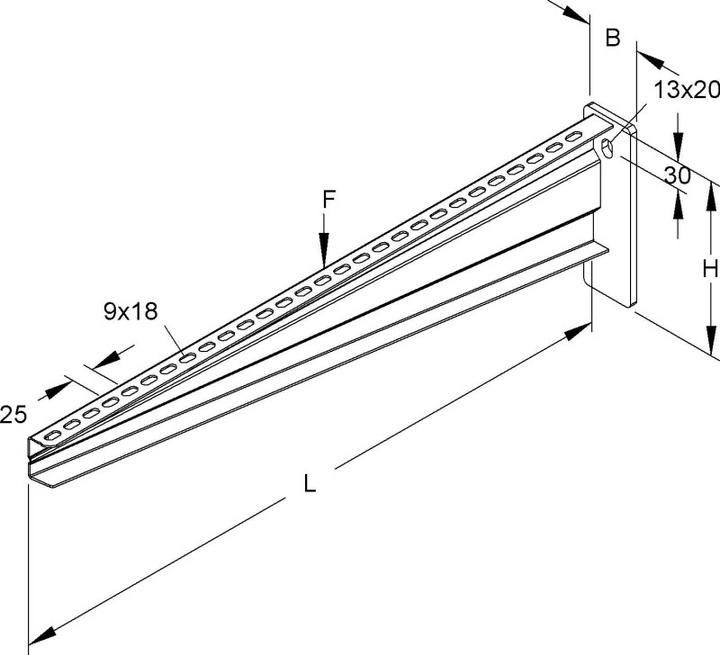 Actual product image Niedax Wall bracket KTA 1000 (1.03 m)