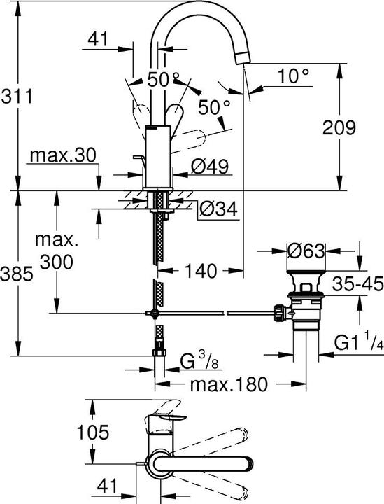 Immagine prodotto Grohe Miscelatore monocomando per lavabo BAUEDGE
