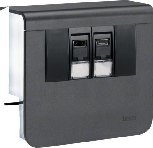 Immagine prodotto Hager SL200559079011 - Uscita - RJ-45 X 2 - RAL 9011 (13 cm)