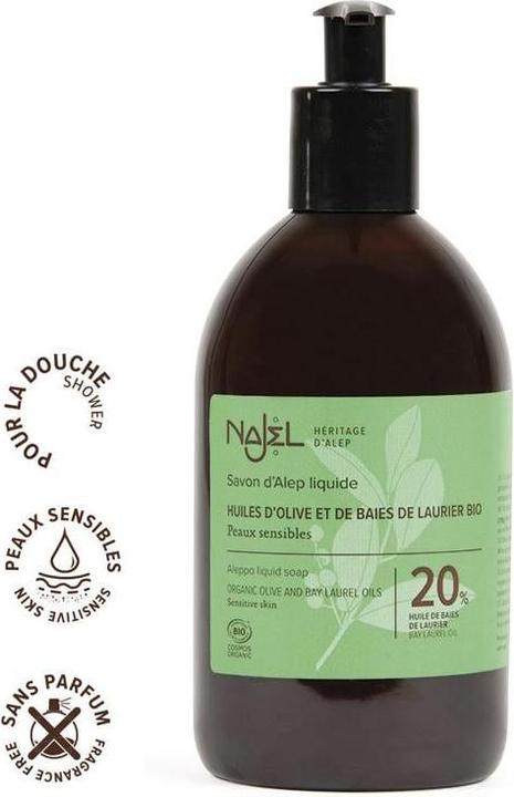 Produktbild Najel Aleppo Flüssigseife 20% Lorbeeröl (Flüssigseife, 500 ml)