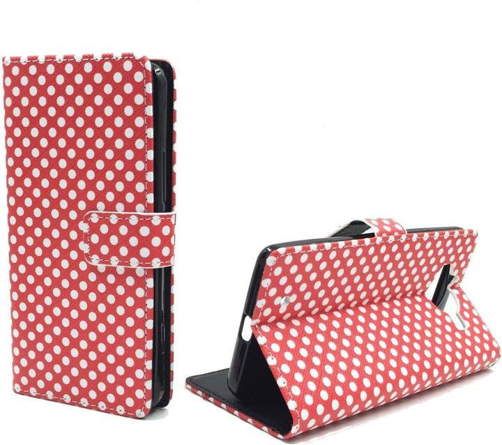 König Design Schutz Hülle für Microsoft Lumia 950 Polka Dot Rot Tasche Cover + 1 Panzer Schutz Glas (Nokia Lumia 950 XL)