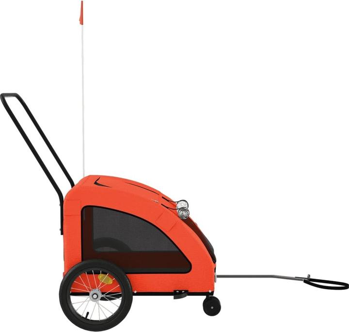 VidaXL Fahrradanhänger für Hunde Orange Oxford-Gewebe und Eisen