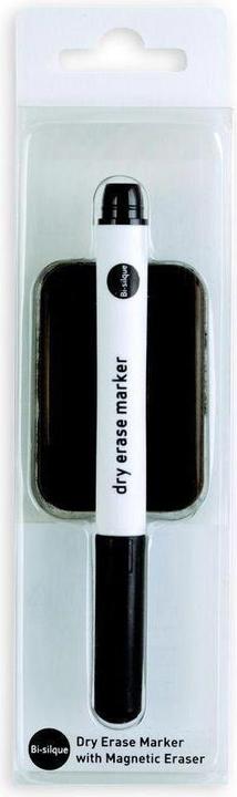 Bi-Office Drywide Marker + Magnetic Eraser (Schwarz, 3 mm, 1 x)