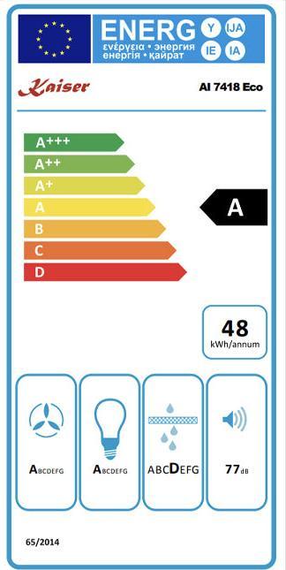 Energie-Label Kaiser AI 7418 Eco (Inselhaube)