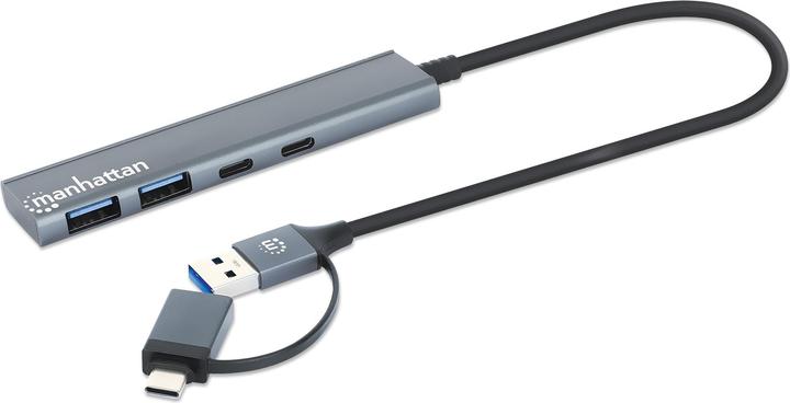 Actual product image Manhattan 4-port USB 3.0 Type-C / Type-A combo hub 2x2 (USB-C, 4 Ports)