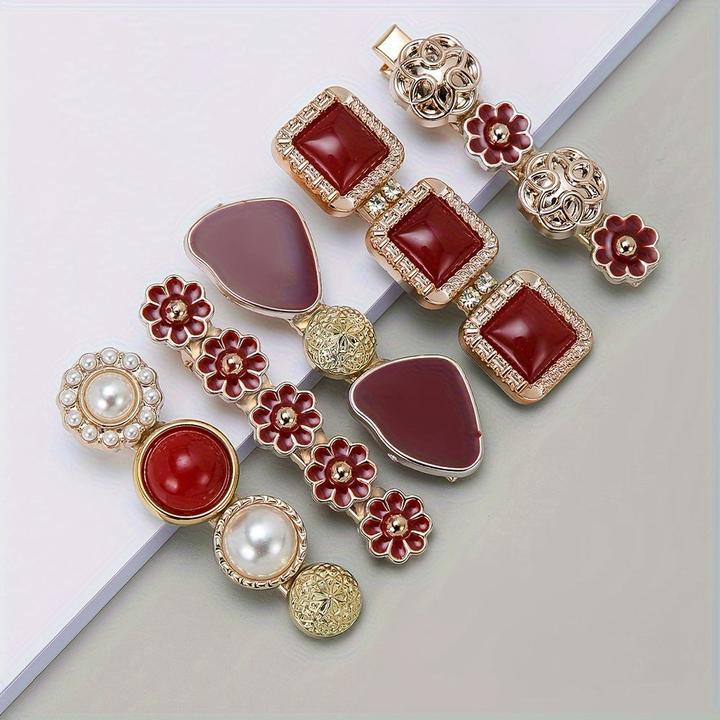 Activity Board 5pcs Elegante Haar Seite Clips Faux Perle Dekorative Haar Pony Clips Strass Pony Clips Trendy (5 Stk.)