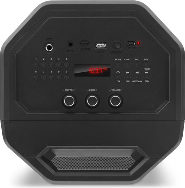 Productafbeelding Sven Luidspreker PS-650, juodas, uitgangsvermogen 2x25W (RMS), TWS, Bluetooth, FM, USB, Micro SD (10 h, Oplaadbare batterij)