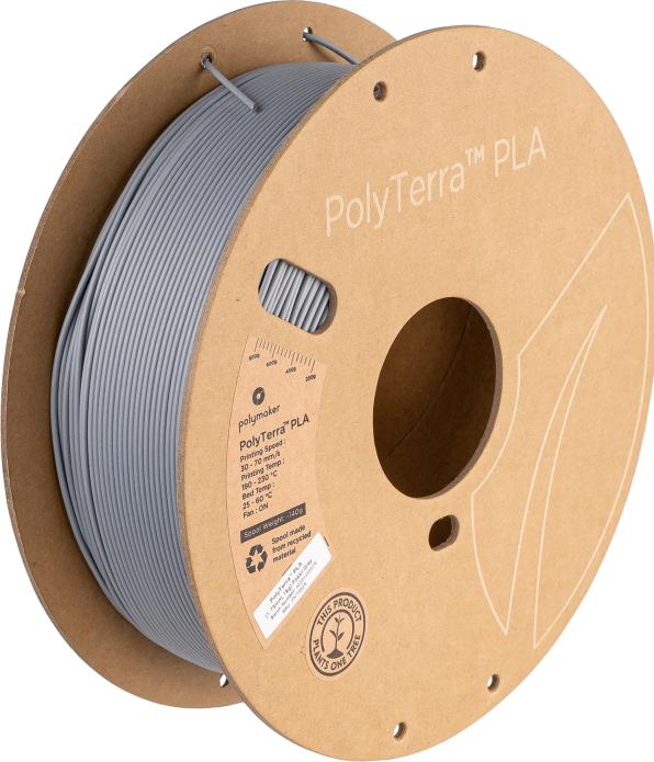 Produktbild Polymaker PolyTerra (PLA, 1.75 mm, 1000 g, Grau)