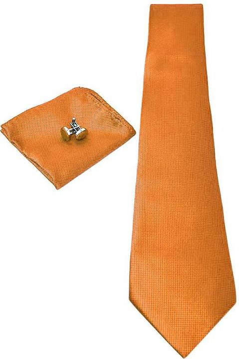 Image du produit JTI Accessoires de déguisement | Cravate + Pochette + Boutons de manchette - Orange