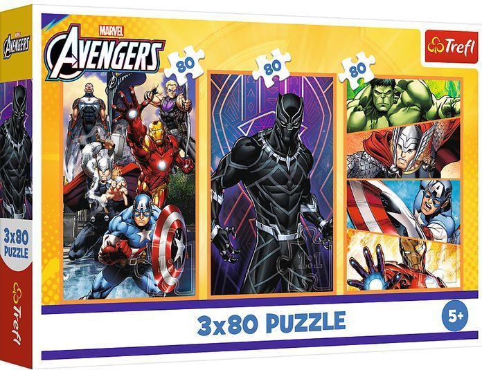 Trefl Puzzle 3 x 80 – Marvel Avengers (80 Teile)