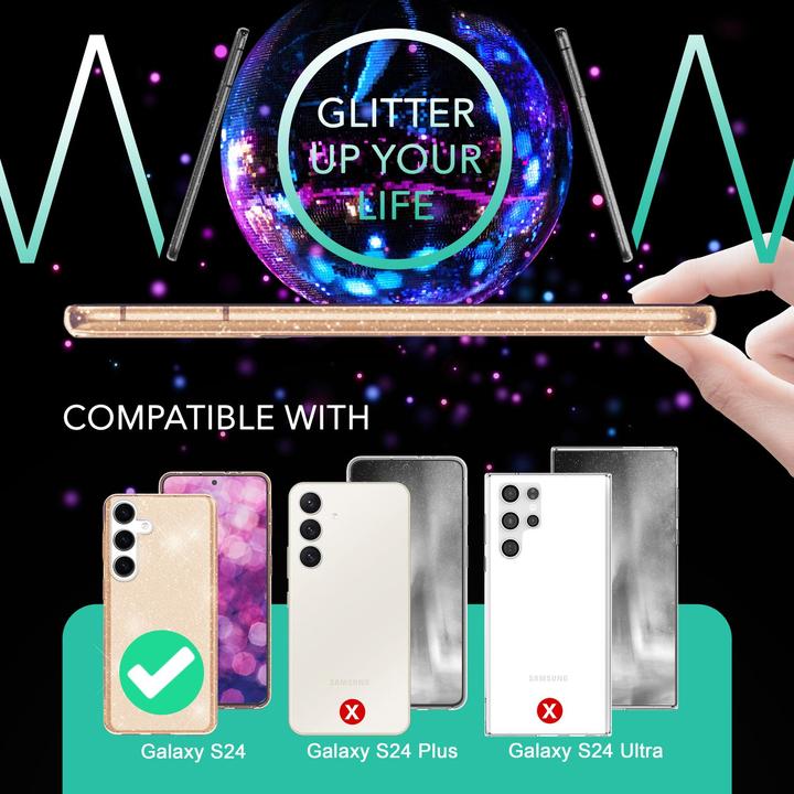 Produktbild Nalia Klare Glitzer Silikon Hülle (Samsung Galaxy S24)