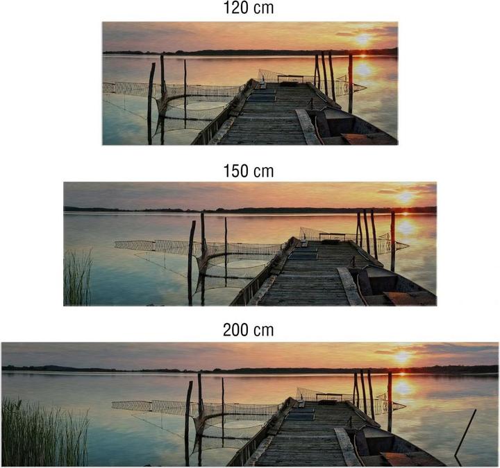 Produktbild Trenddeko Silber - Sunset at the Lake (60 x 150 cm)