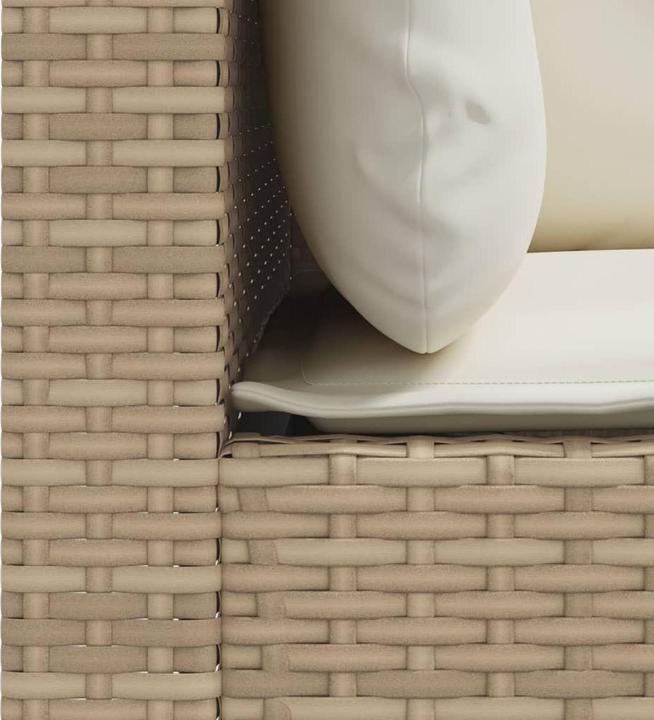 Image du produit VidaXL Jardin Canapé d'angle Coussin Canapé central Canapé de jardin 2 pcs. Beige Poly Rattan