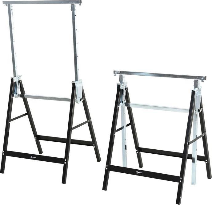 Immagine prodotto Swisshandel24 Cavalletto, cavallo di battaglia, regolabile in altezza, pieghevole, metallo, nero, 68 x 56 x (56 cm, 68 cm)