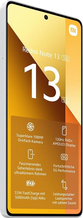 Image du produit Xiaomi Redmi Note 13 5G (128 Go, Arctic White, 6.67", Double SIM hybride, 100 Mpx, 5G)
